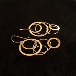 Genuine gold statement dangling earrings
